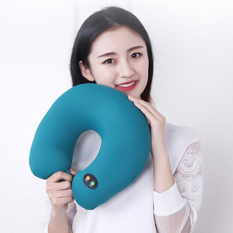 The Best USB Rechargeable Neck Massager for Cervical Vertebra Pain Relief - U-Shaped Electric Cushion Pillow