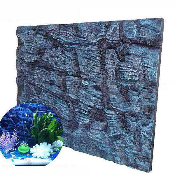 2pcs 3D Foam Rock Aquarium Background Backdrop Tank Fish Reptile Marine