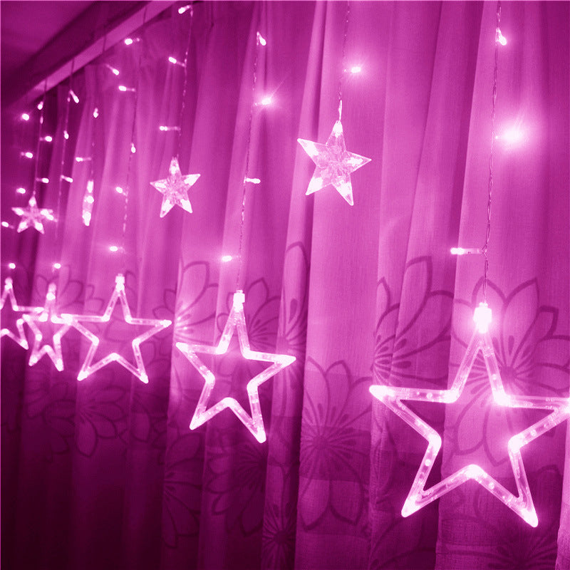 Honana HT-336 220V LED Light String Star Shape Curtain Light Home Decor Celebration Festival Wedding