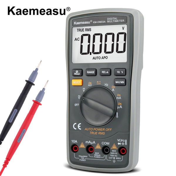 Kaemeasu KM-DM03A Professional High Precision Digital Multimeter DC & AC Voltage Current Measurement Resistance Capacitance Frequency Temperature Duty Cycle Ideal for Electrical Maintenance and Auto Repair