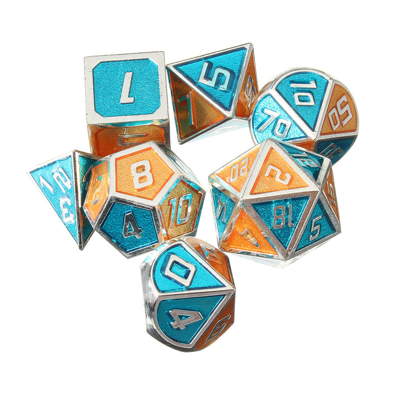7Pcs Polyhedral Dices Set for Dungeons Dragons D20 D12 D10 D8 D6 D4 Games +Storage Pouches Bag