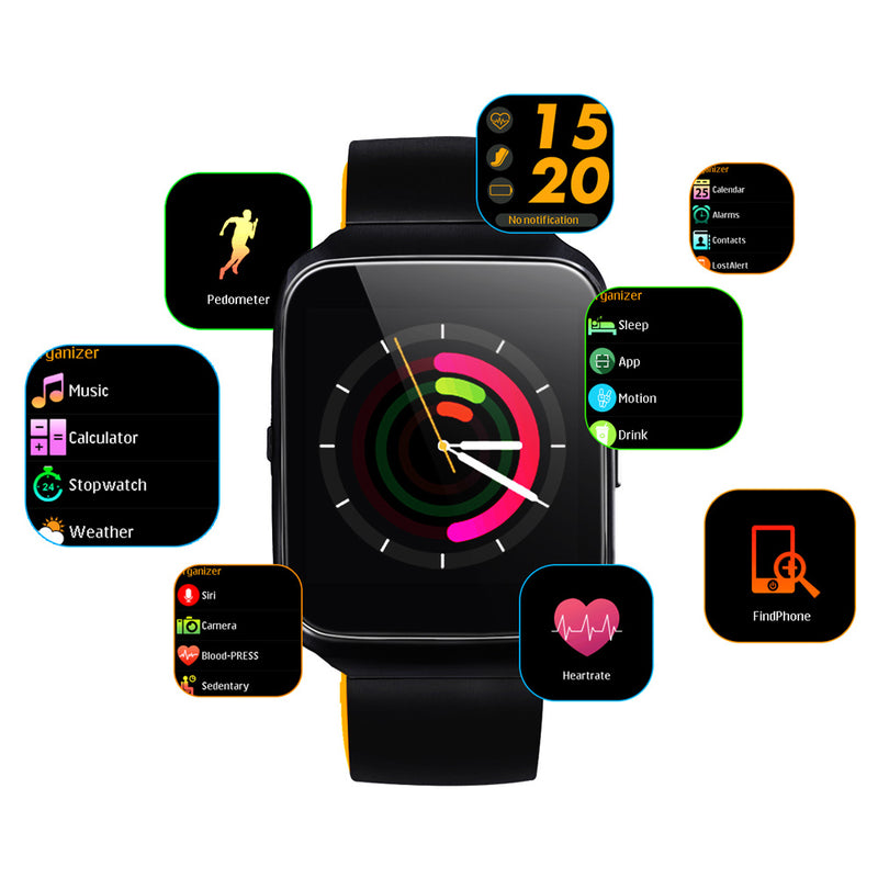 Z04 1.54' HD Screen bluetooth Call Heart Rate Blood Pressure Monitor Siri Voice Assistant bluetooth Music Camera Smart Watch