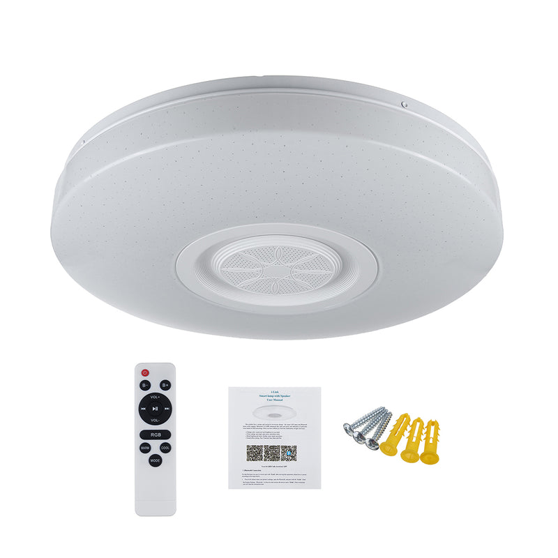 Bluetooth-Enabled LED Ceiling Light with Music Speaker and Dimmable Lamp - Bluetooth WIFI RGB APP Remote Room