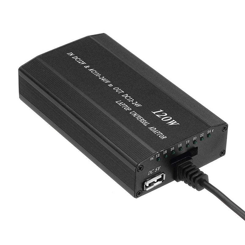 Excellway 120W 12-24V Adjustable Power Supply Adapter AC/DC Power Adapter 5V USB Port