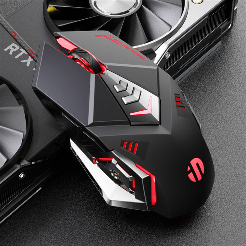 INPHIC PW5P Wired Gaming Mouse Pink/ Black Gaming Mouse 7 Programmable Buttons Silent Click 4 Levels Adjustable DPI Mice for PC Laptop