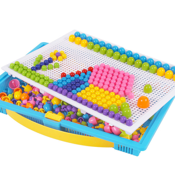 DIY Creative Intelligence Mushroom Spelling Beads Set Plastic Early Educational Magic Learning Toys Teaching Tools Creative Gift for Kids