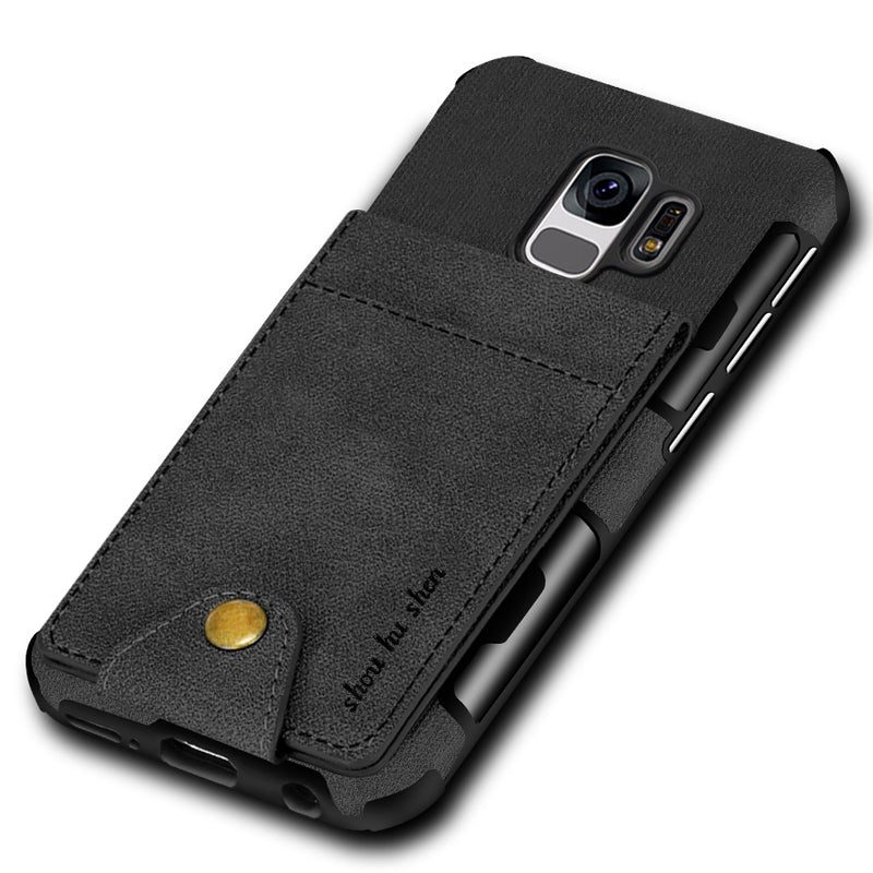 SHS Linen Pattern Multi-card Slot Protective Case for Samsung Galaxy S9