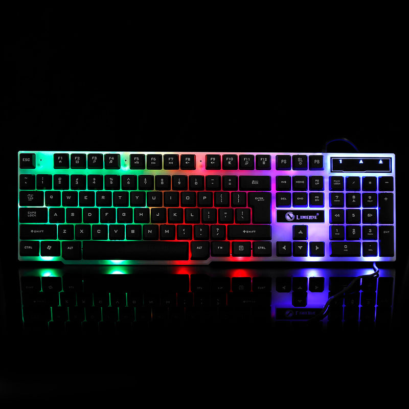 GTX300 104 Keys RGB Backlight Superthin Gaming Keyboard and 2.4GHZ 1200DPI 3 buttons USB Optical Gaming Mouse