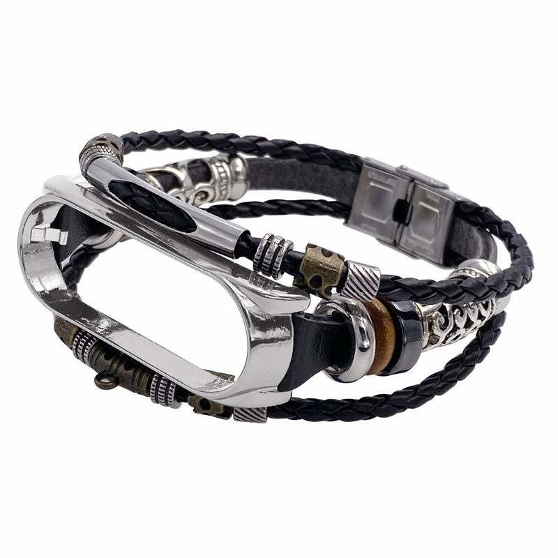 Bakeey Buckle Metal Shell Ethnic Style Beaded Retro Replacement Strap Upgrade Version Smart Watch Band For Xiaomi Mi Band 5 Non-original