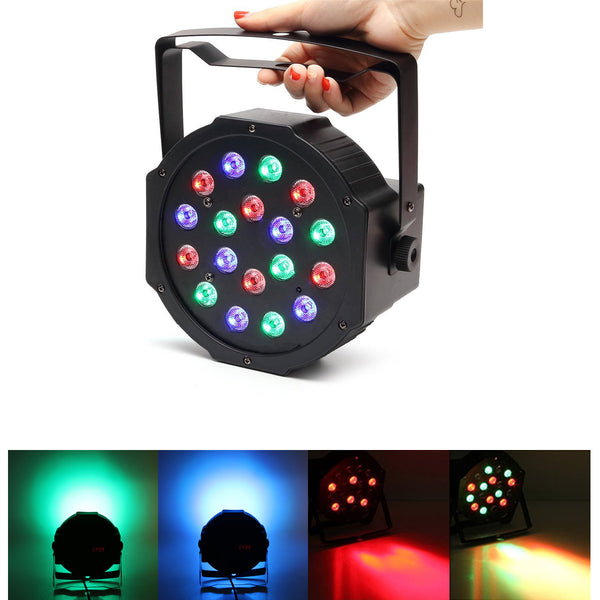 SOLMORE 18W DMX-512 RGB LED Par Stage Lighting Party DJ Disco KTV Christmas Projector Light AC110-220V
