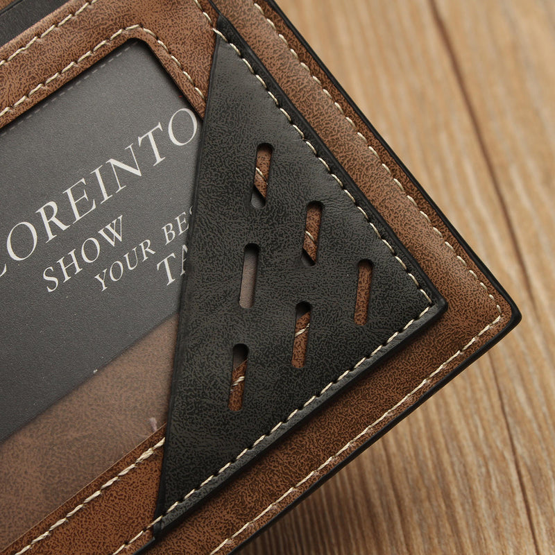 Baellerry Vintage Men's Faux Leather Thin Wallet Credit ID Card Holder Slim Coin Purse Pocket