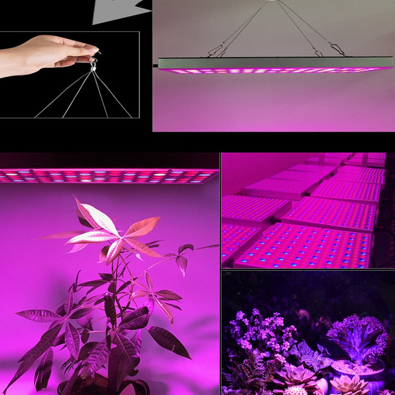 32W144LEDs Square Panel Indoor Grow Lamp R+B+UV+IR+W Full Spectrum LED Growing Light AC85-265V