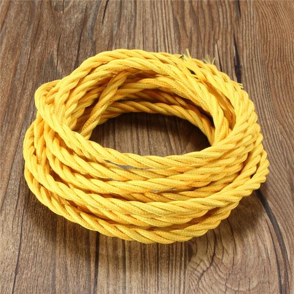 5m Vintage Colored DIY Twist Braided Fabric Flex Cable Wire Cord Electric Light Lamp