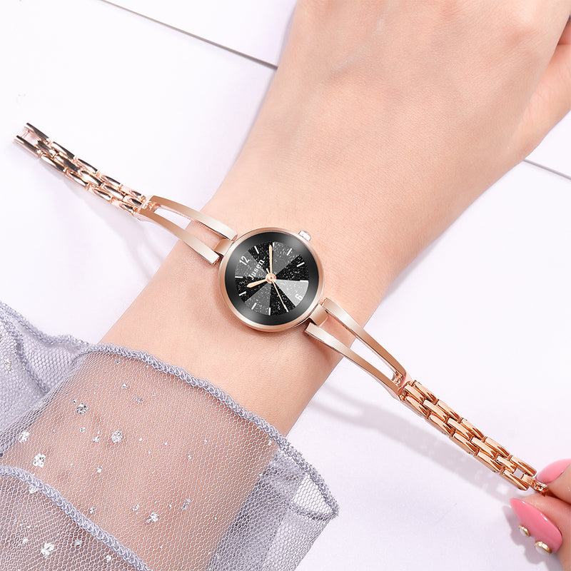 JUSEN JS6222 Hollow Metal Strap Fashion Simple Dial Ladies Dress Women Quartz Watch