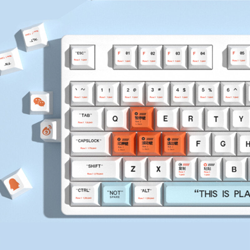 135 Keys Agent Plastic Theme Keycaps Set XDA Profile PBT Sublimation Key Caps Suitable for 61/68/75/84/87/89/96/98/100/104/108 Mechanical Keyboard