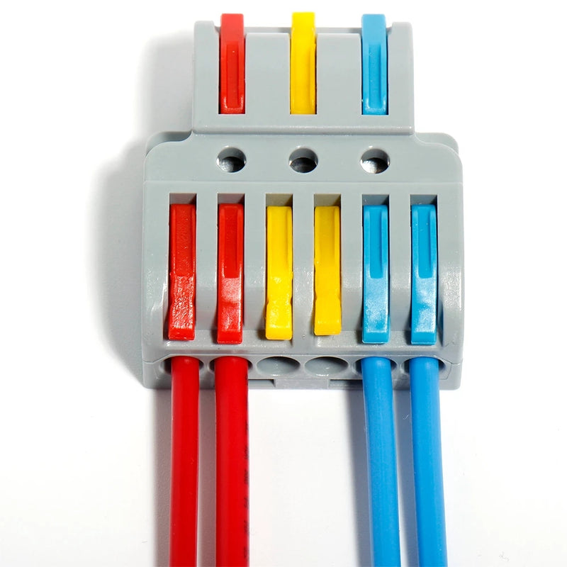 LT-633D  Wire Connector 3 In 6 Out Wire Splitter Terminal Block Compact Wiring Cable Connector Push-in Conductor