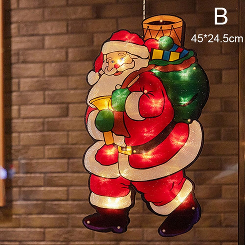 Santa Claus LED Suction Cup Window Hanging Light Christmas Atmosphere Scene Festival Decorative Lamp Christmas Decorations Clearance Christmas Lights