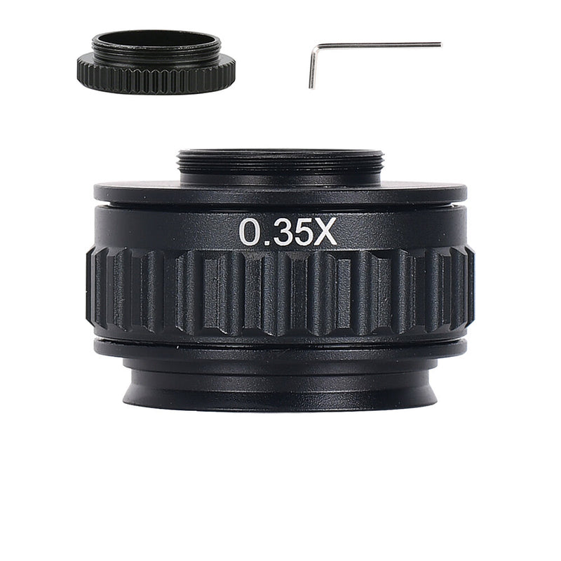 0.35X 0.5X C mount Lens Adapter Focus Adjustable Camera Installation C mount Adapter to New Type Trinocular Stereo microscope
