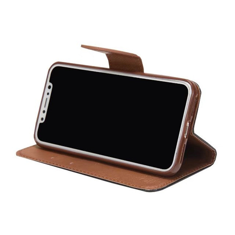 Bussiness Foldable Flip with Card Slot Stand PU Leather Protective Case for iPhone X / XR / XS / XS MAX / 6 / 6S / 6 Plus / 6S Plus / 7 / 8 / 7 Plus / 8 Plus / 5 / 5S / SE