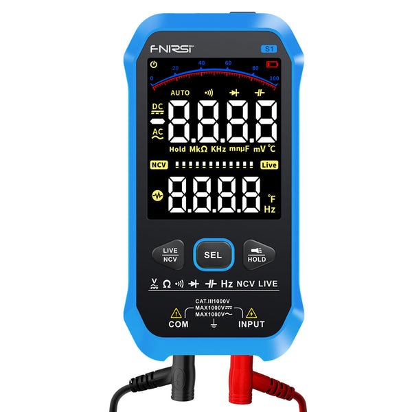 FNIRSI-S1 9999 Counts Digital Multimeter AC DC Voltage Resistance Capacitance Diode NCV Hertz Live Wire Tester with Thermocouple