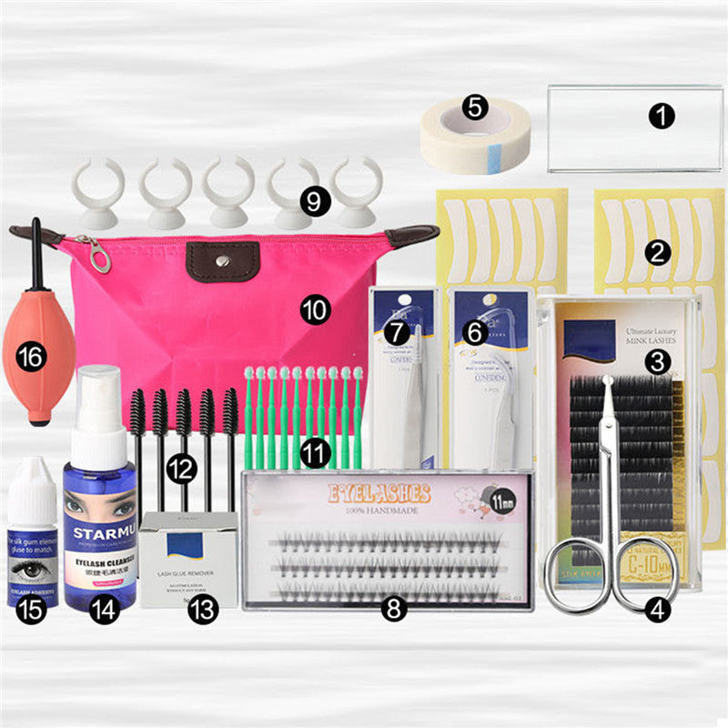 16 Pcs Set False Eyelash Grafting Set Planting Eyelash False Eyelash Set