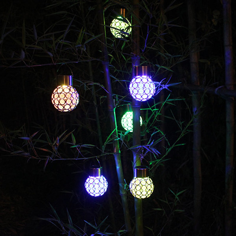 Solar Powered Hanging Crystal Ball Night Light Color Changing Waterproof Lamp Garden Lighting Decor