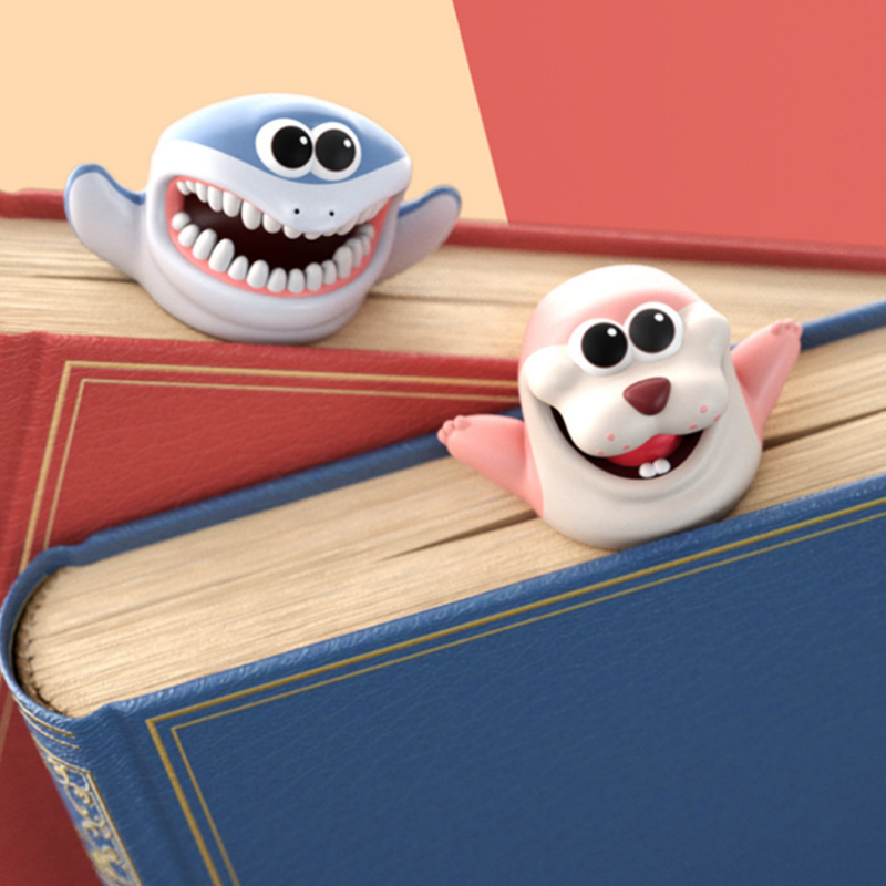 Creative 3D Stereo Cartoon Bookmark Ocean Animal Cute PVC Book Markers Learning Office Supplies 1PCS