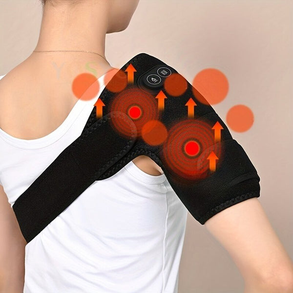 3 in 1 Heating Massage Knee Pad 3 Gear Heating Control USB Rechargeable Vibrating Shoulder Toggle Ankle Protector for Sports Fitness Health Recovery