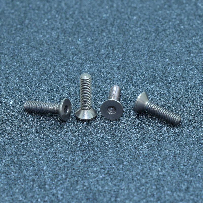 Suleve M3AH10 10Pcs M3x16mm Flat Countersunk Head Hex Socket Screw 7075 Aluminum Alloy Metric Screw Bolt