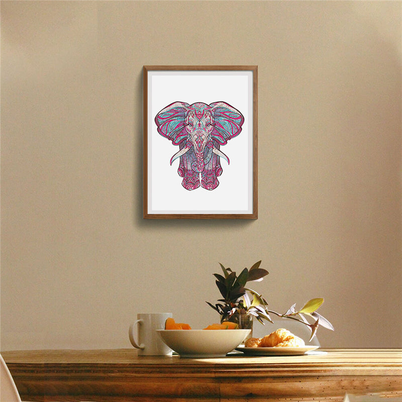 Wooden Elephant Jigsaw Puzzle DIY Unique Shape Pieces Animal Gift Mysterious Early Education Toys for Childrens Adults Kids