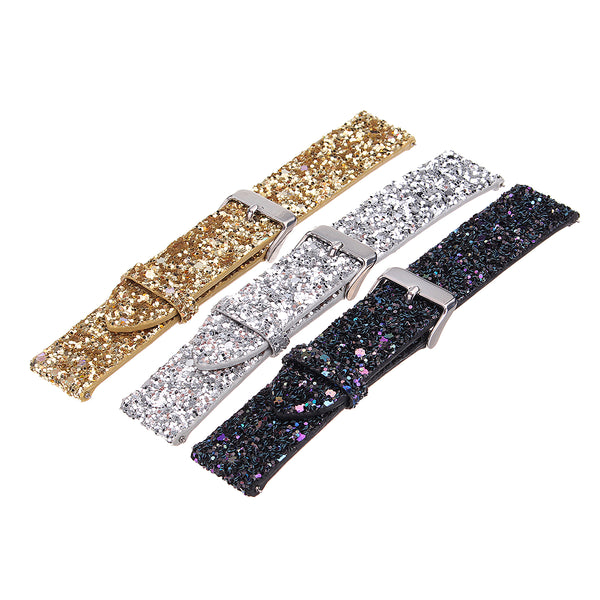 Replacement Bling Glitter Leather Wrist Strap Watch Band For Fitbit Versa
