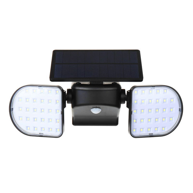 56 LED Solar Dual Head Motion Sensor Light Outdoor Garden Adjustable Spotlight