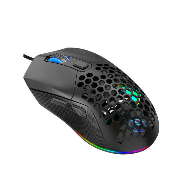 HXSJ X300 Wired Mouse 1200-7200DPI Adjustable 6-key Macro Programming Mice with RGB Backlit Swap Back Cover 125Hz Polling Rate 7 Keys Ergonomic Gamer Mouse for PC Computer