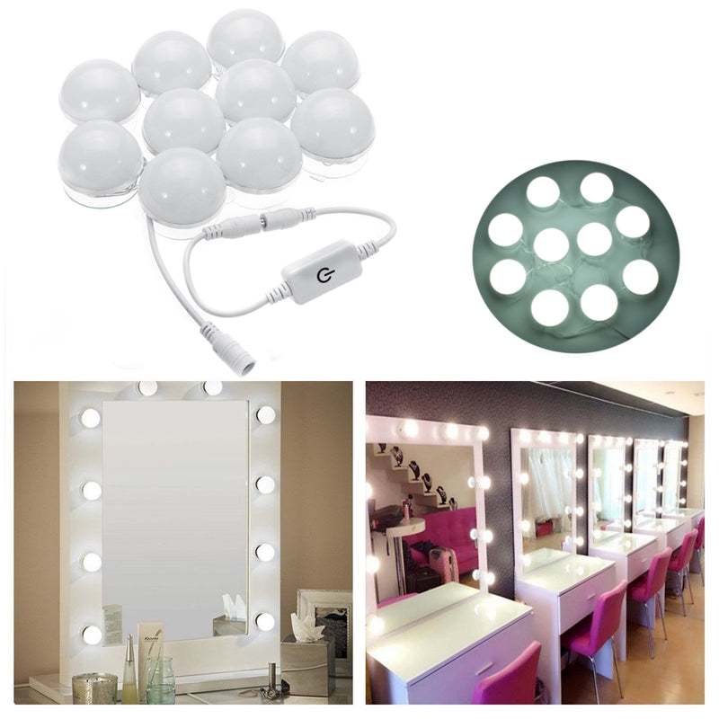 3M Dimmable Hollywood Style Yellow White LED Vanity Mirror Lights for Makeup Dressing Table DC12V