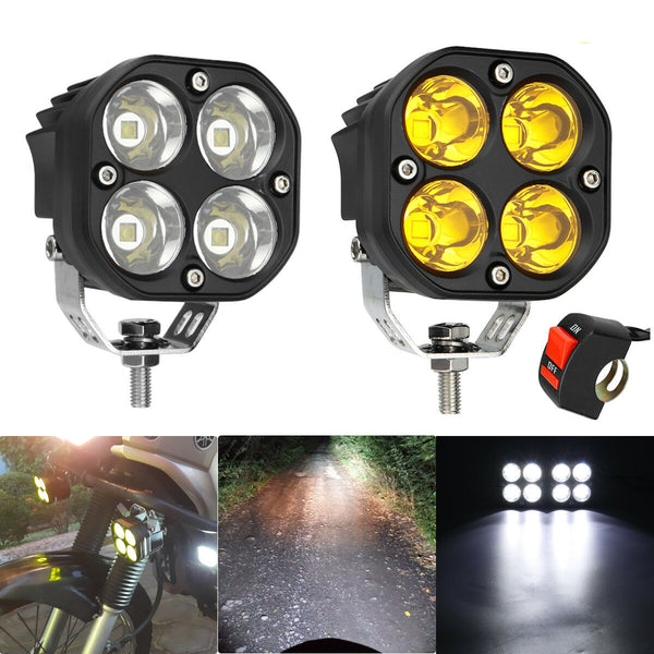 2X 3'' INCH 40W LED Work Light Bar Amber Fog Driving Lamp Spotlight For ATV Car 4x4 Offroad Truck Flush Mount Tractor Motorcycle