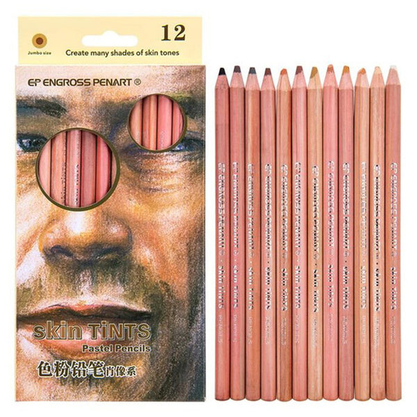 Bview 12 colors Charcoal Colored Pencil Soft Pastel Pencil Portrait Landscape Wooden Professional Art Painting Toner Water Soluble Pencil