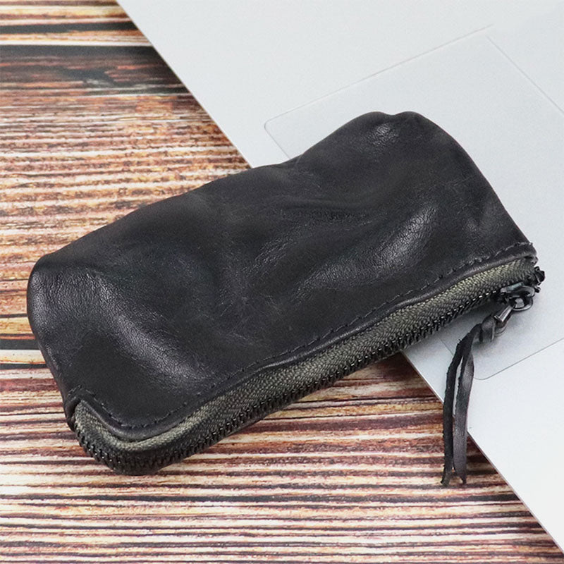 Unisex Made-old Washed Genuine Leather Personality Casual Multi-slot Clutch Purse Card Holder Wallet