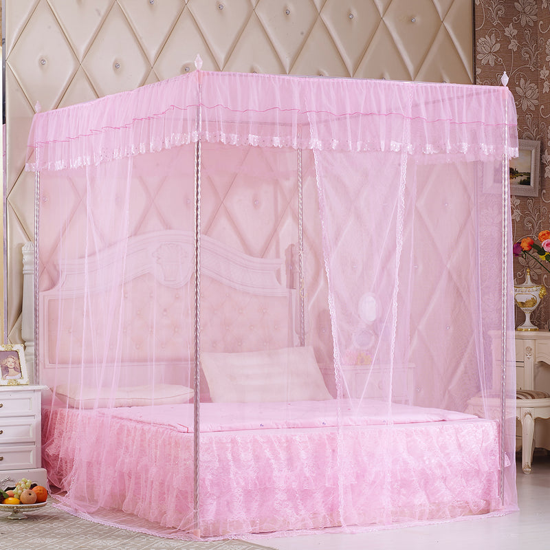 Lace Bed Netting Canopy Anti-Mosquito Net Four Corner Post Queen King Sizes for Bathroom Textile