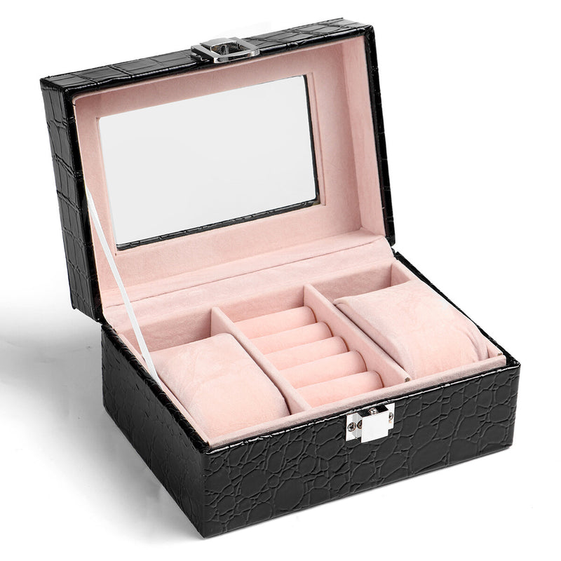Deffrun 2/6/10/20 Slots Jewelry Watch Display with Window Watch Box