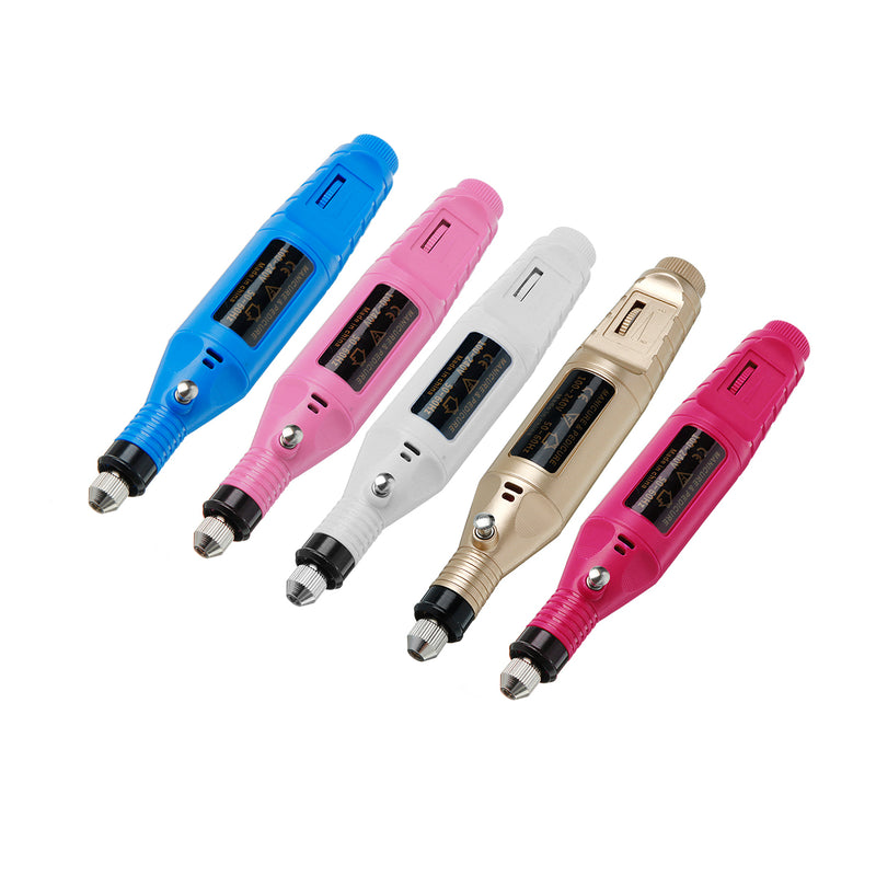 Professional Acrylic Electric Engraving Pen Nail Art Drill File Manicure Pedicure Polishing Tools Kit