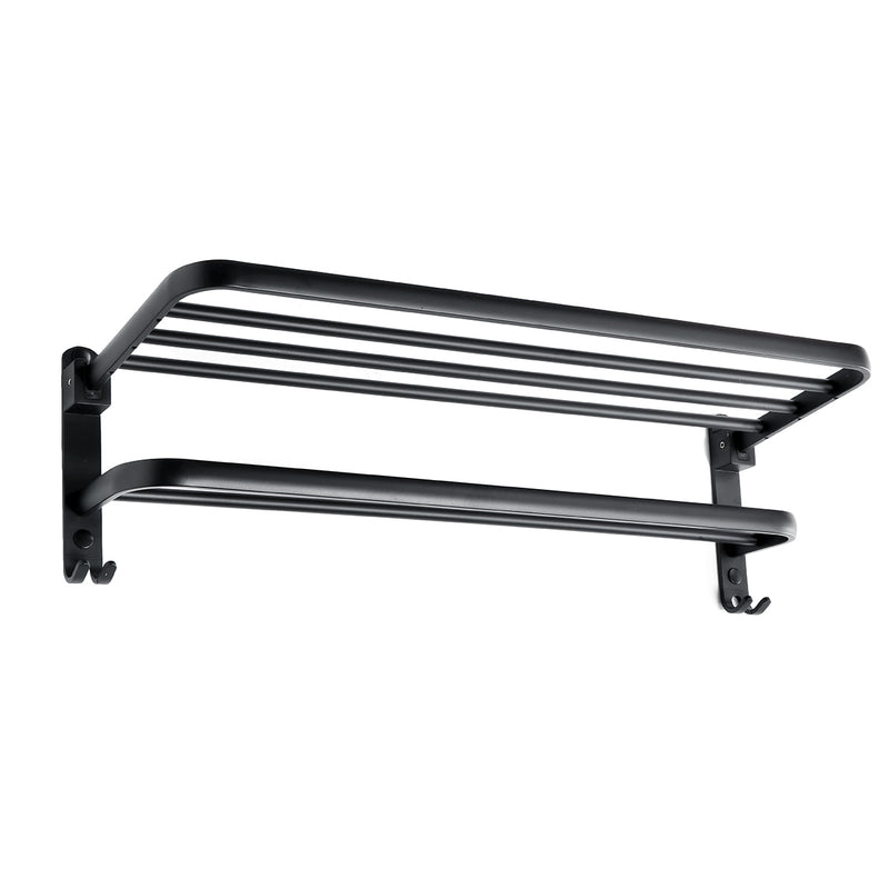 59cm Punched/Punch-free Space Aluminum Towel Holder 90 Folding Easy Installation Towel Rack Durable Towel Shelf