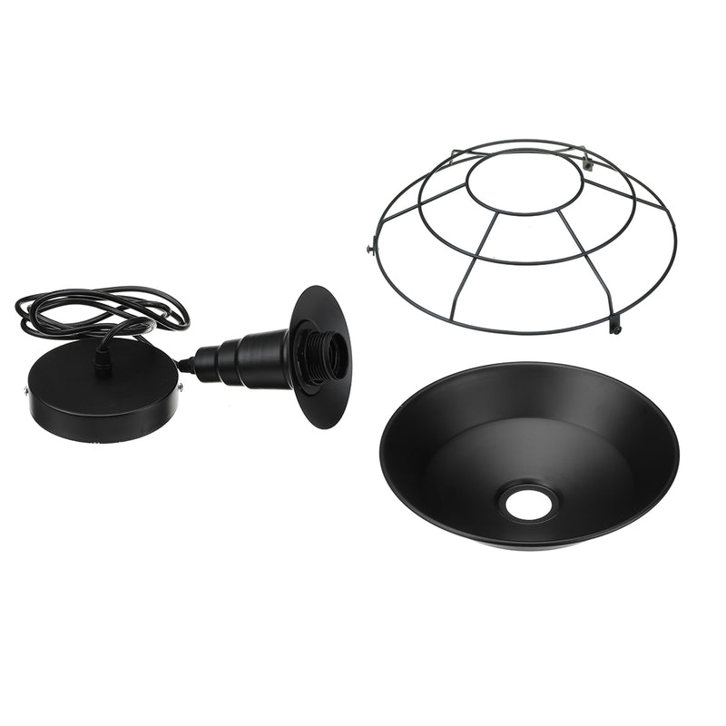 Farmhouse Pendant Light Industrial Rustic Black Hanging Light Ceiling Lamp Fixture Lighting with Cage Shade for Kitchen Island Restaurant Dining Room
