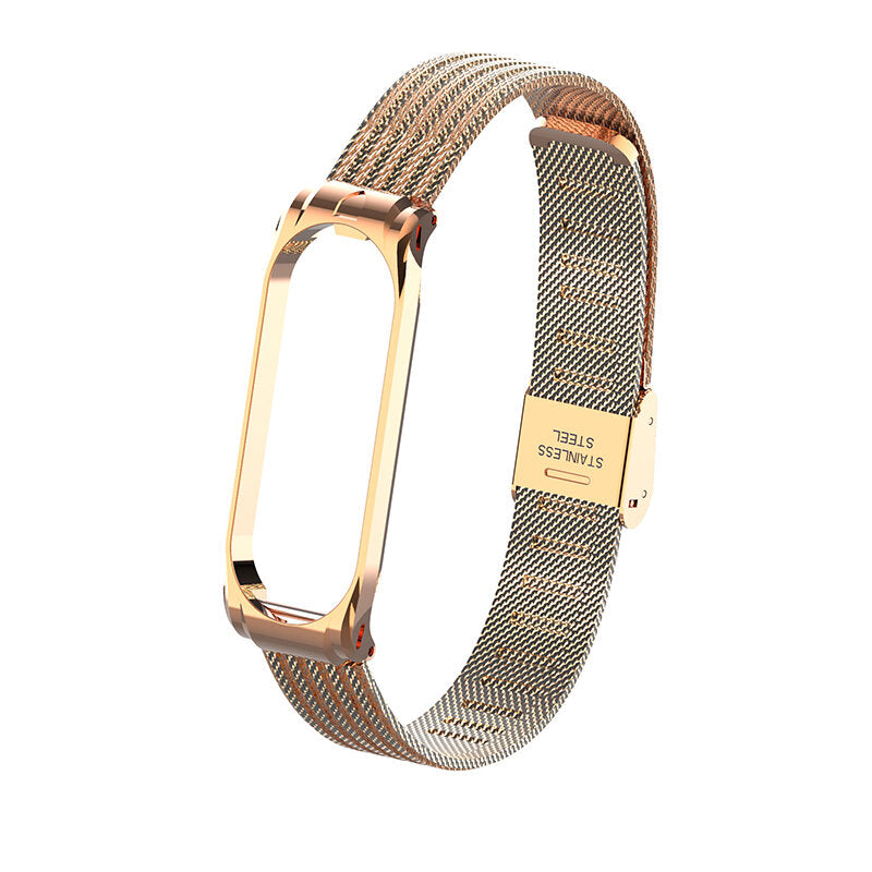 Metal Wave Style Watch Strap Replacement Watch Band for Xiaomi Miband 4 Non-original