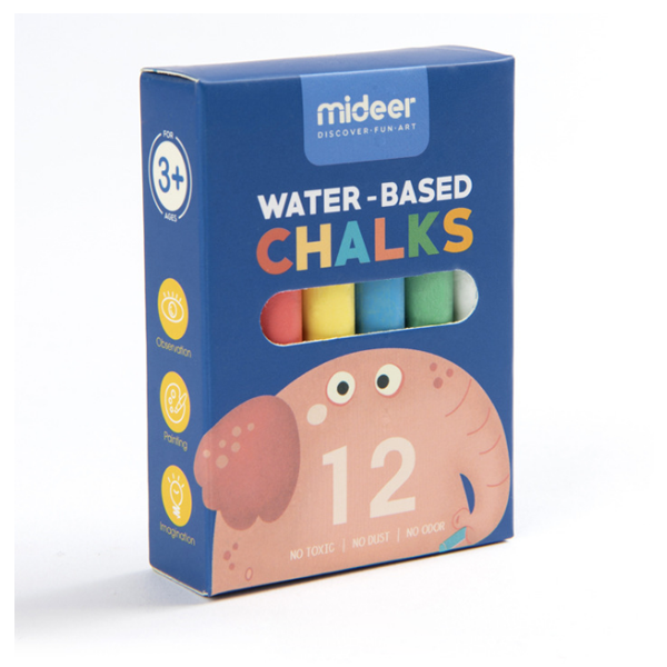 Mideer Dust-free Chalk Water-soluble For Children's Chalk Multi-function Palm Billiard Chalk In Nursery 12 Pcs