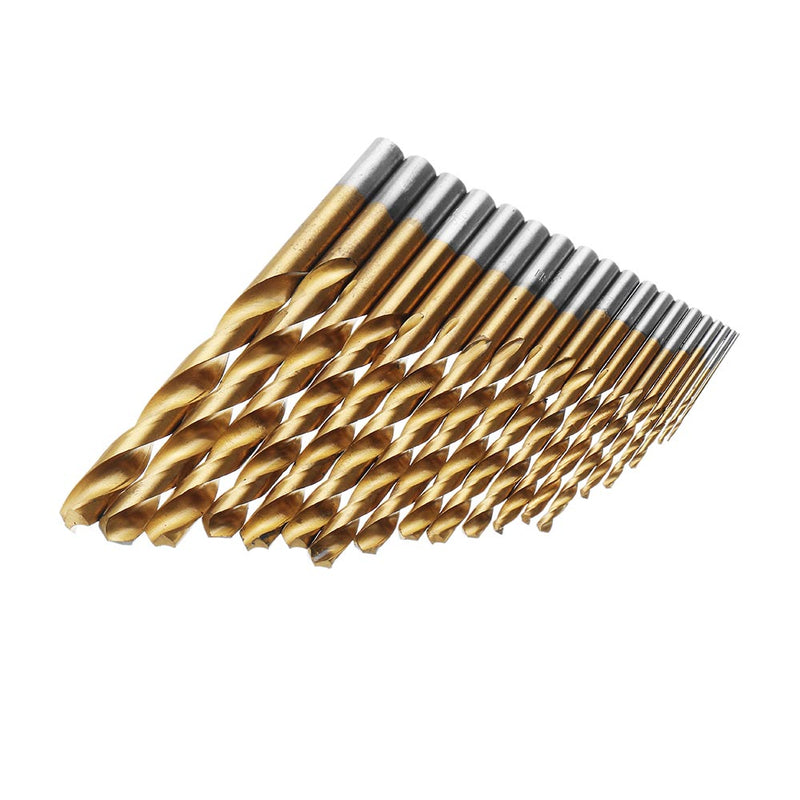 Drillpro 19pcs 1-10mm HSS Twist Drill Bit Set Straight Shank Twist Drill Bit