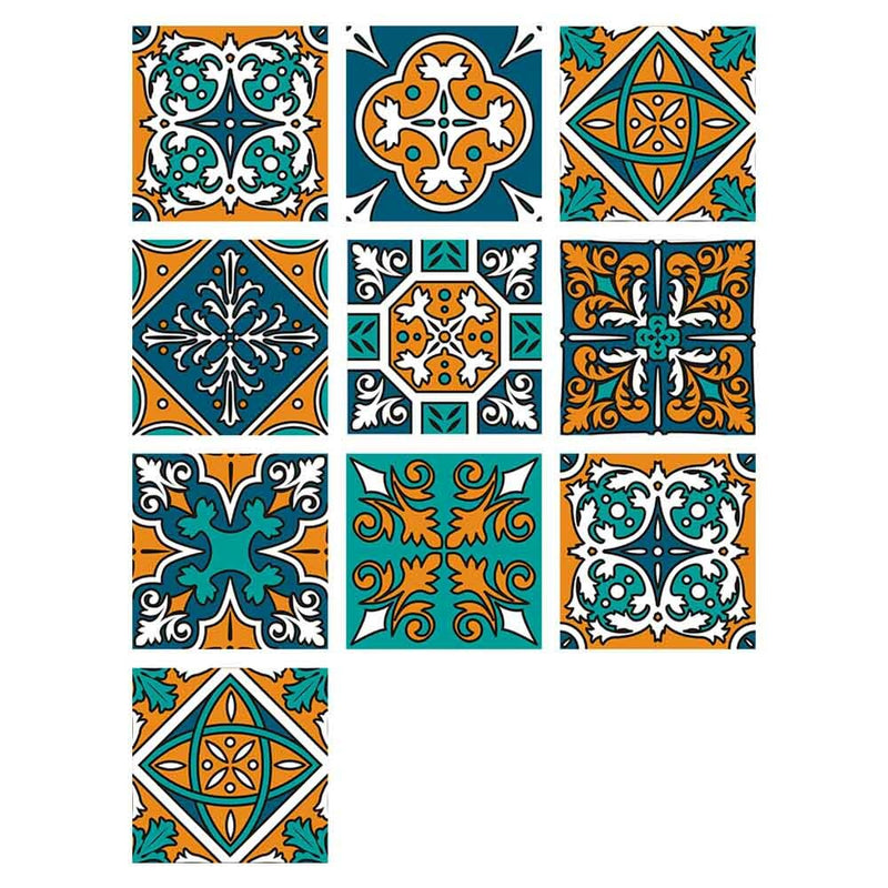 10Pcs/Set 15*15CM Wall Stickers PVC Oil-proof and Waterproof Home Living Room Bedroom Kitchen Bathroom Decorations for Home Office