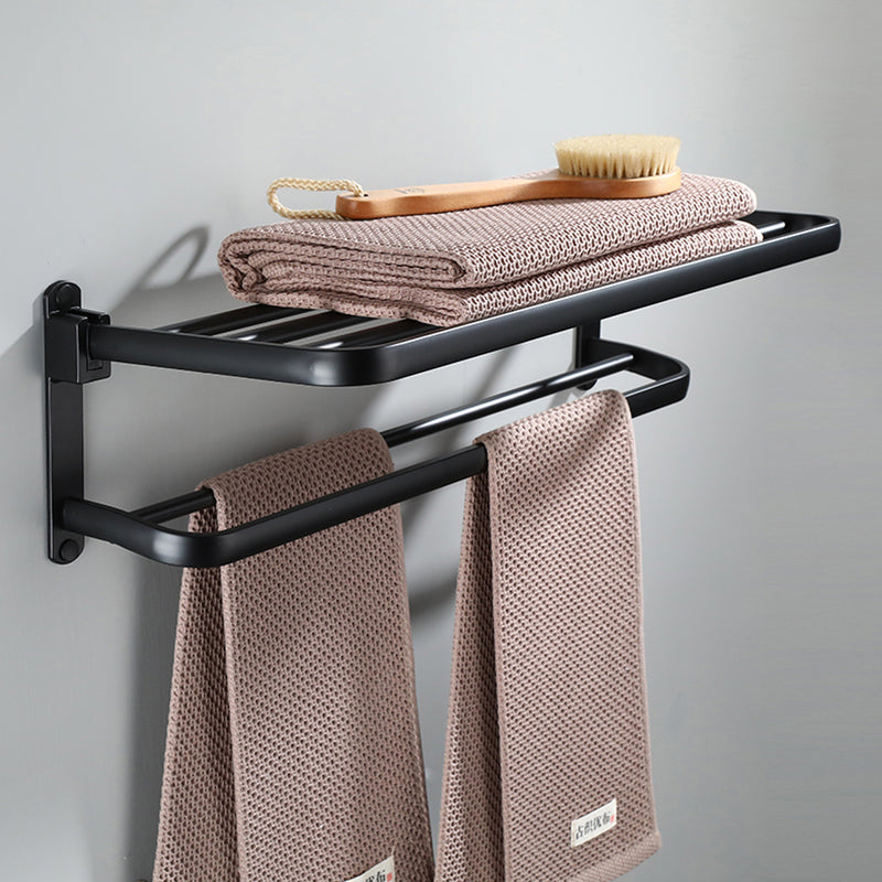 59cm Punched/Punch-free Space Aluminum Towel Holder 90 Folding Easy Installation Towel Rack Durable Towel Shelf