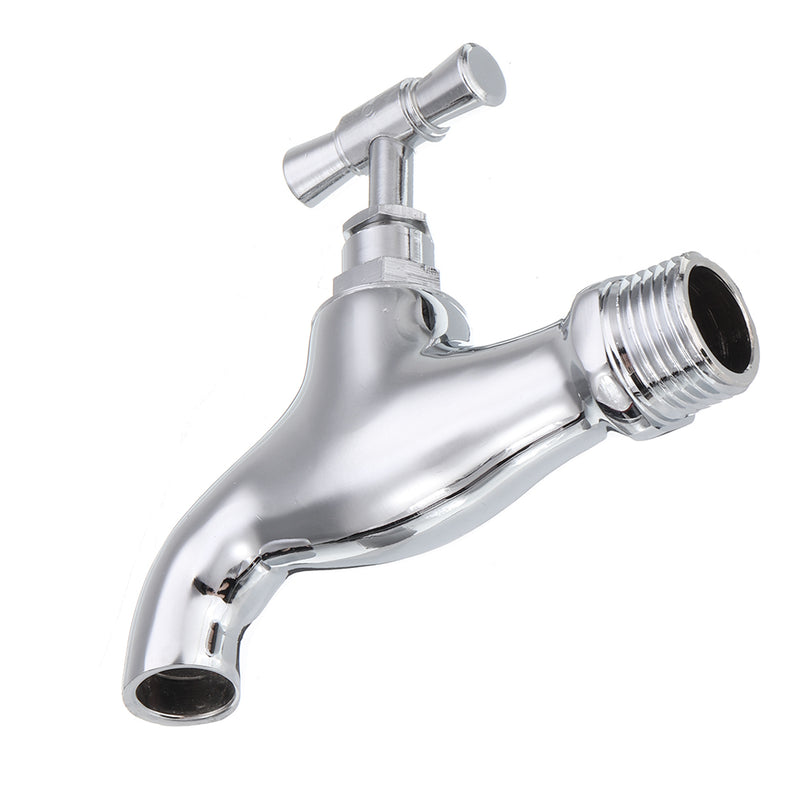 TMOK DN15 1/2'' Brass Chrome Tap Water Nozzle Single Control Faucet Bathroom Balcony Tap Thread Connection w/ Switch