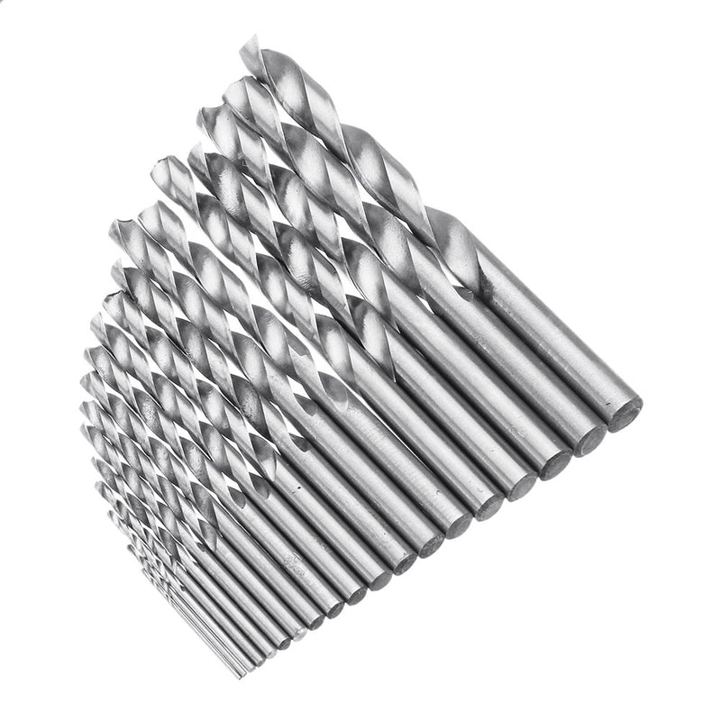 Drillpro 19pcs 1-10mm HSS Twist Drill Bit Set Straight Shank Twist Drill Bit