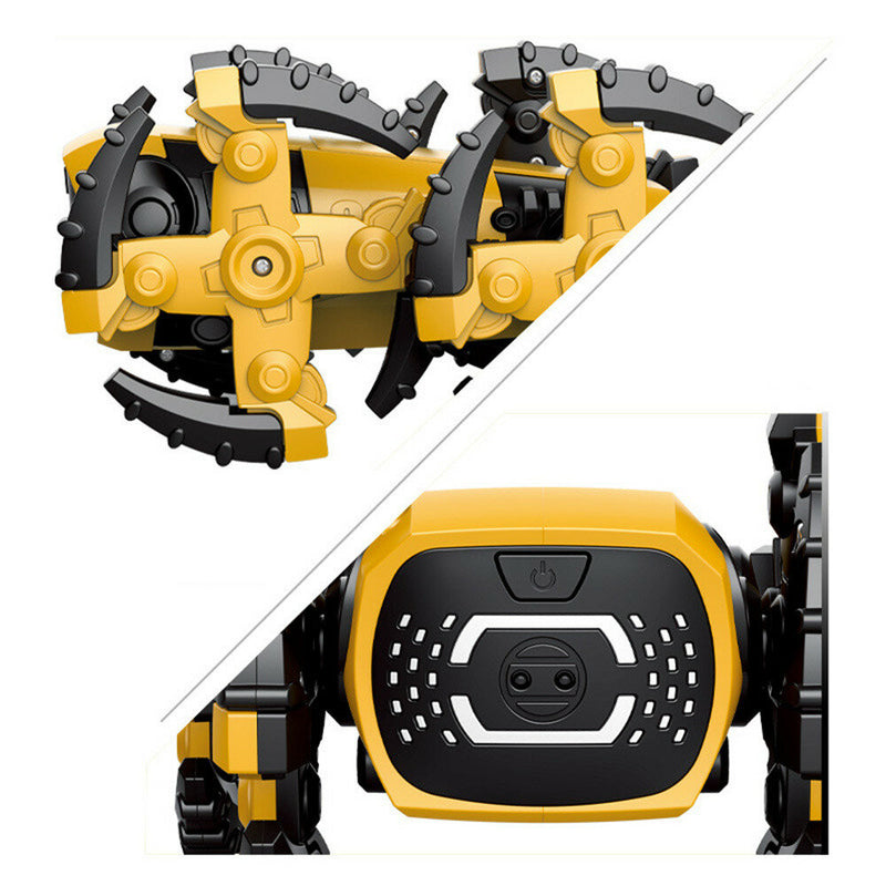STEM DIY Building Block Assembly Intelligent Robot Dog Gesture Sensing Obstacle Avoidance Robot Dog Children Electric Toys